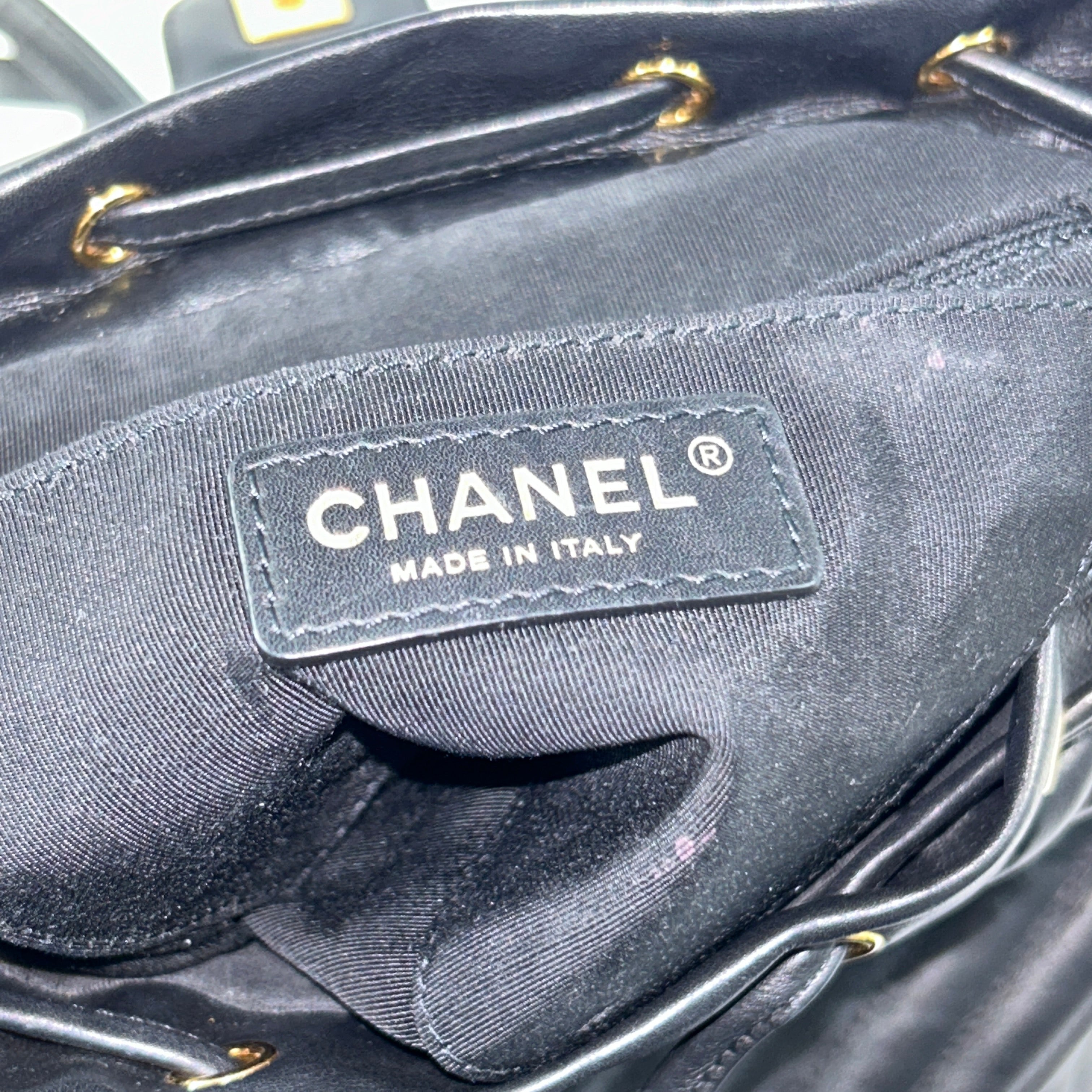 CHANEL Black Chevron Lambskin Leather Spirit Backpack
