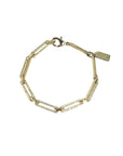 RAINA DABAGH Gold Plated Silver w/Crystals Interlocking Rectangle Chain Link Bracelet